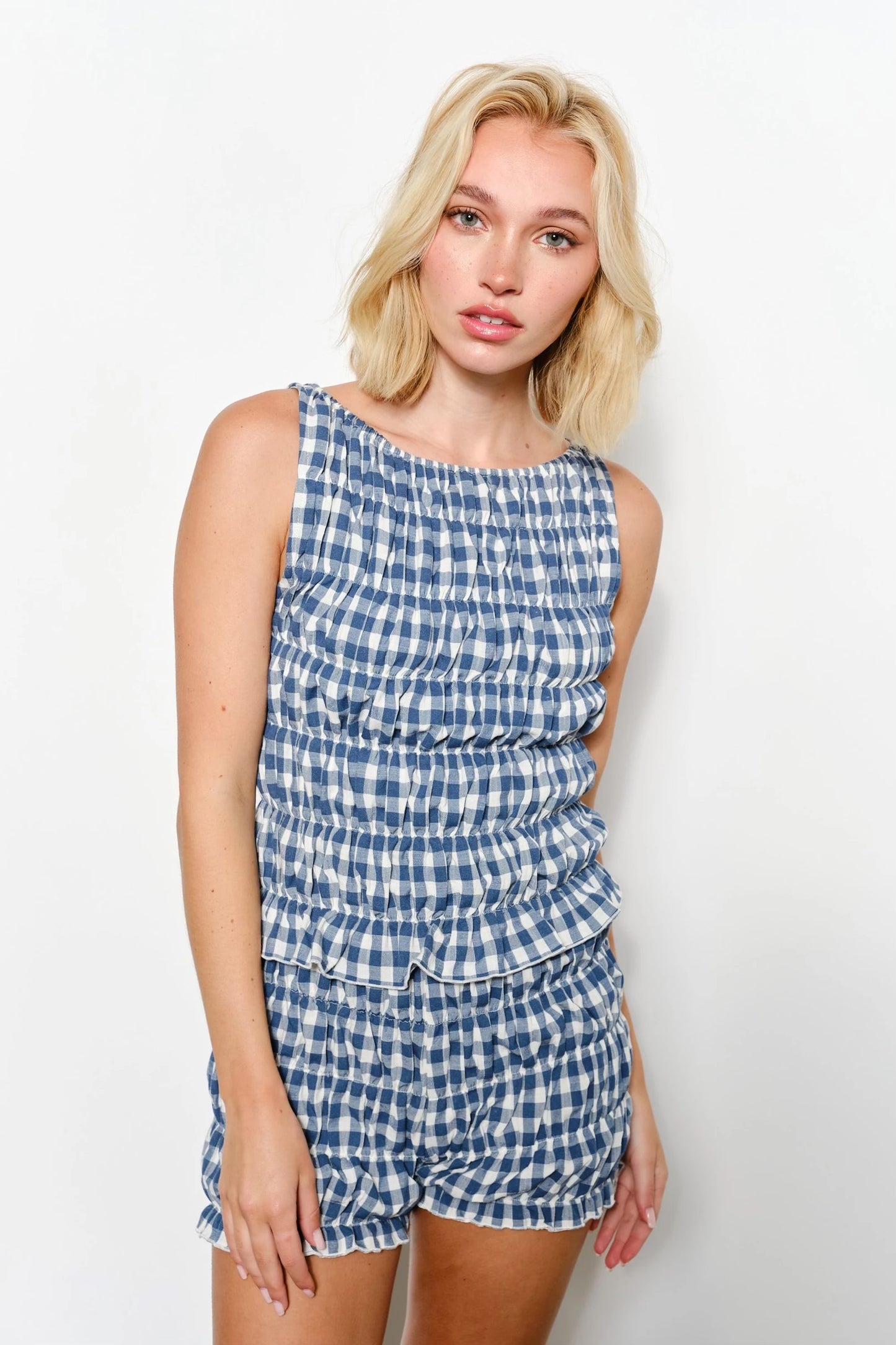 Prairie Blue Gingham Top🌾