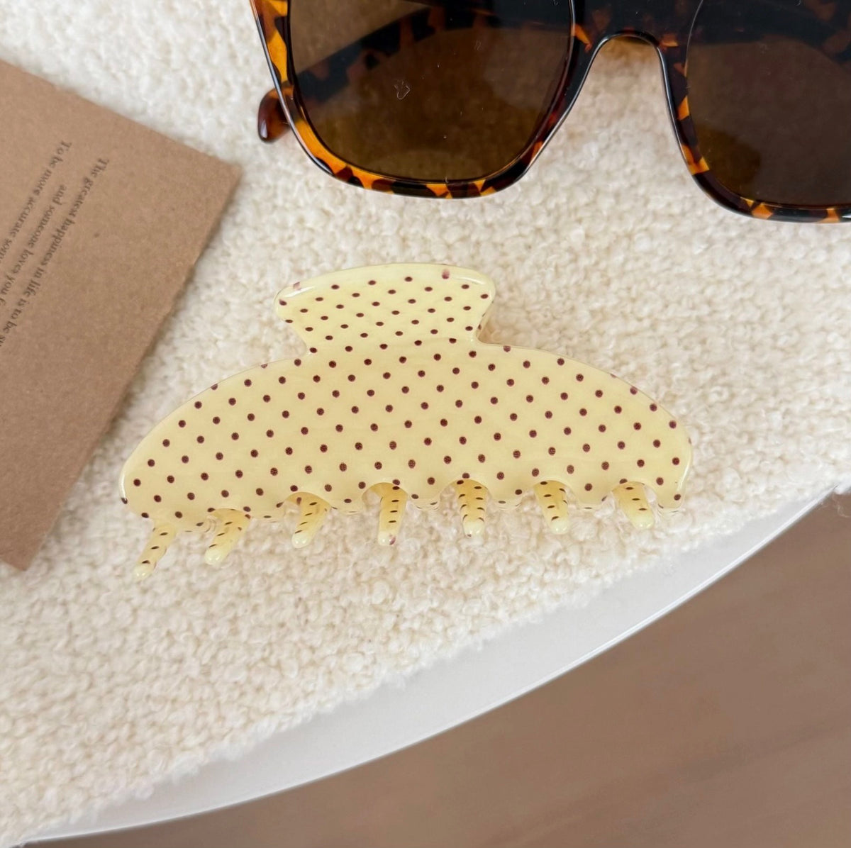Buttercup Polka Claw Clip