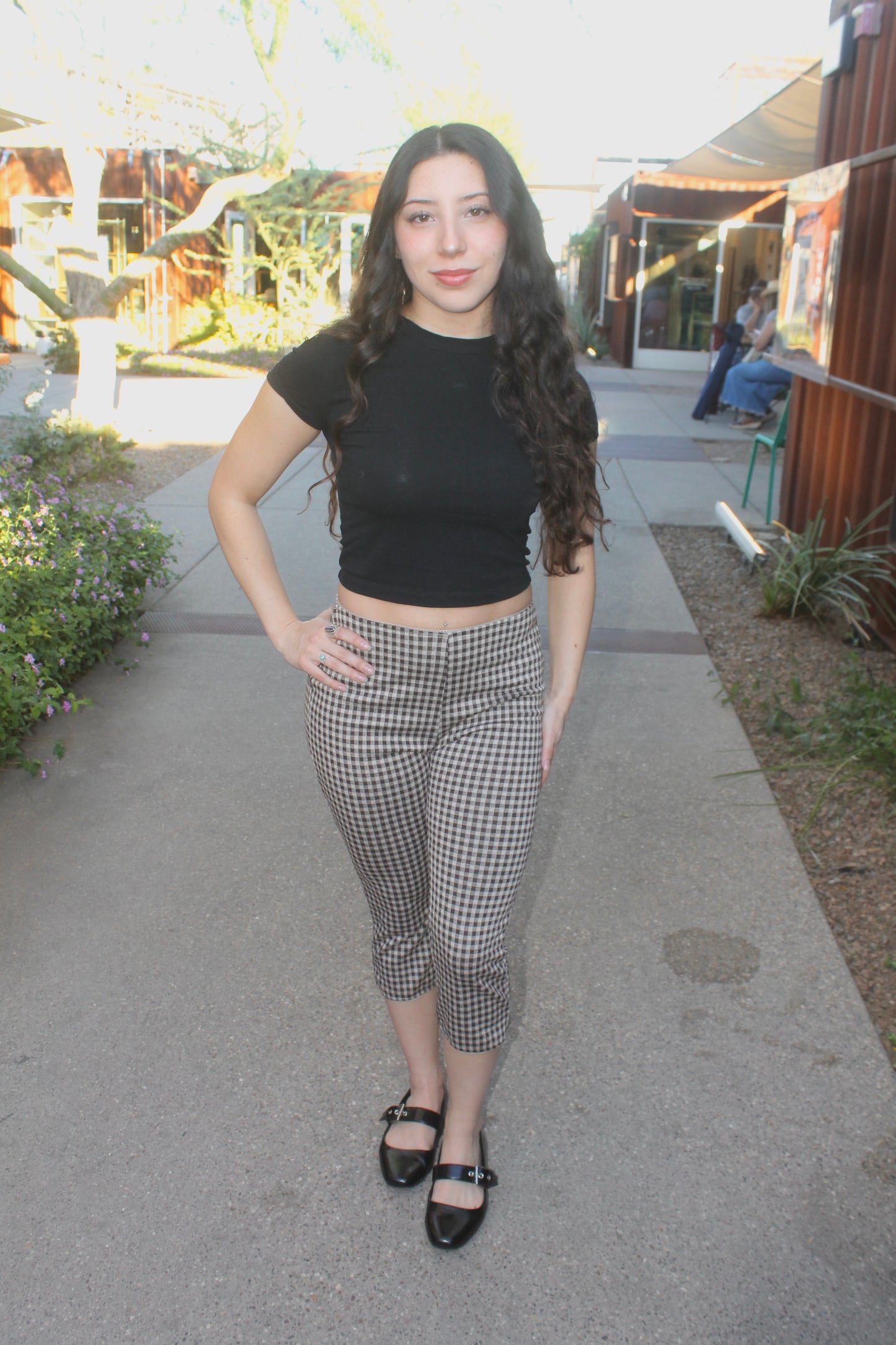 Meadow Gingham Capris🤎