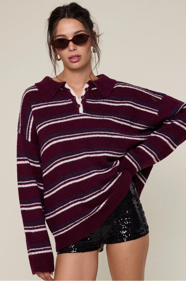 Mulberry Stripe Knit