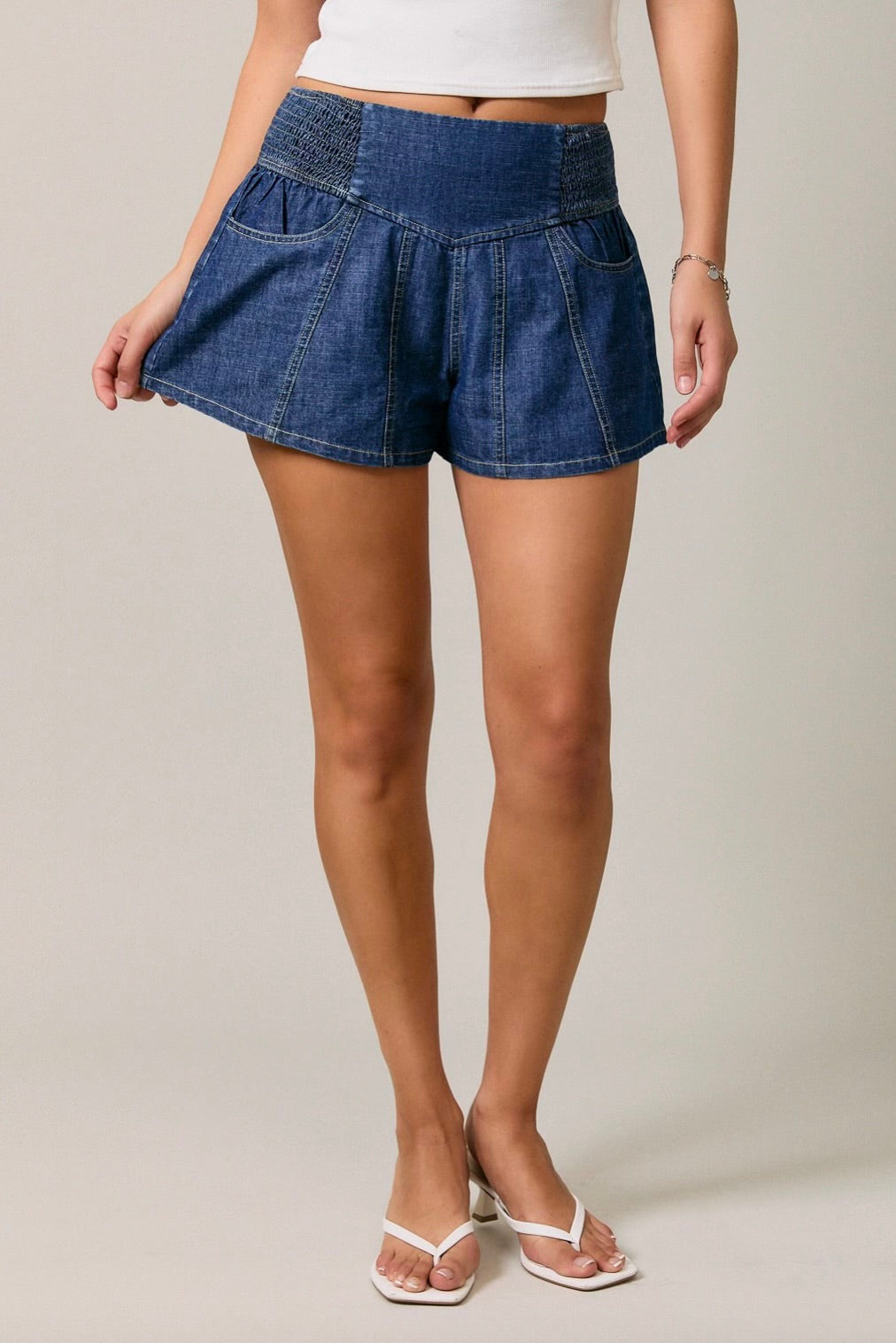 Capri Chambray Shorts