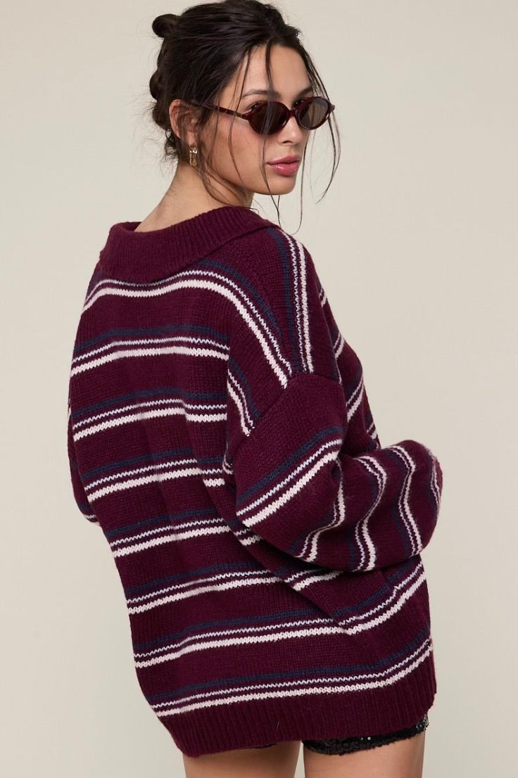 Mulberry Stripe Knit