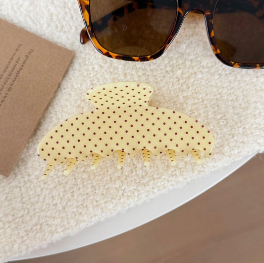 Buttercup Polka Claw Clip