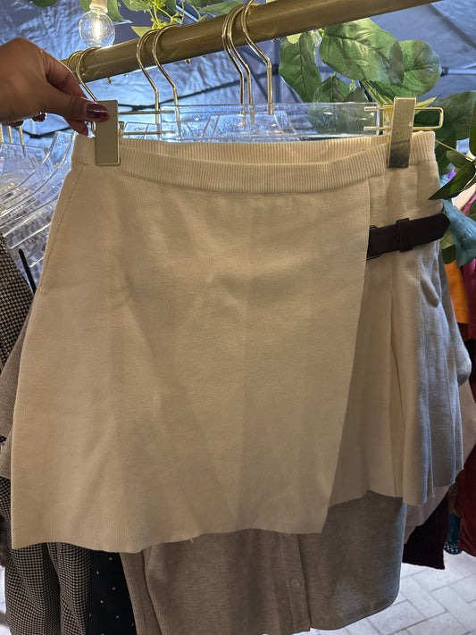 Belted mini skirt